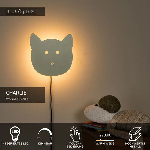 Lucide CHARLIE - Wandleuchte Kinderzimmer - LED Dim. - 1x7W 2700K - Grün - USP